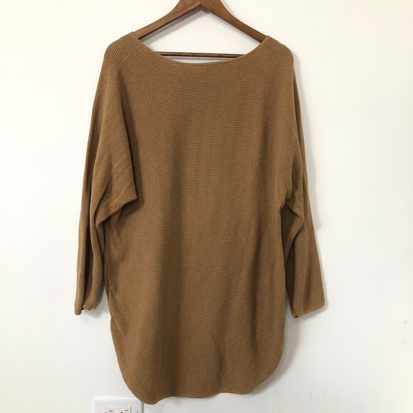 Michael Kors Brown Knit Sweater Tunic 2X Plus Button Side Hem Minimalist - Picture 8 of 11